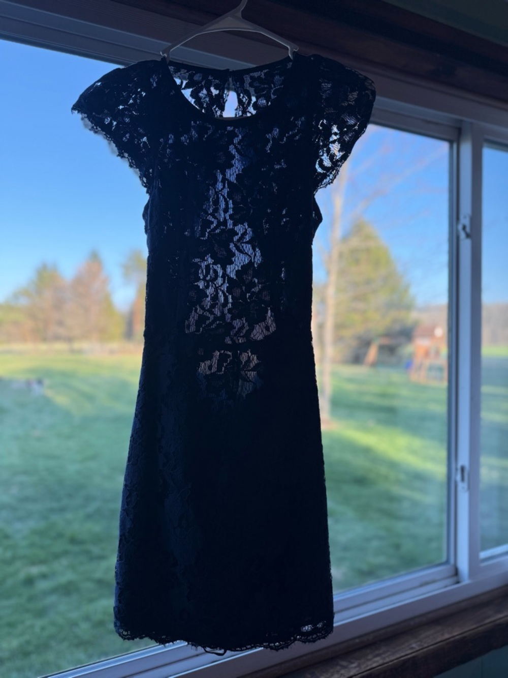 Pink Lily Black Lace Mini Dress